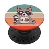 Waschbär Keksliebhaber für Gebäck Bäcker Küche Party Bekleidung PopSockets mit austauschbarem PopGrip