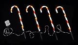 LED Zuckerstange - 4er Set inklusive Timer - Weihnachts Dekoration Außen Garten Dek