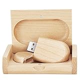 GARRULAX USB-Speicherstick aus Holz, 8 GB / 16 GB / 32 GB, USB 2.0, Datum, Speicherung, Pendrive (64 GB, Ellipse Maple)
