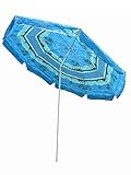 Seruna SO28/00 Sonnenschirm-e Ø 240cm, blau-er Balkon-Schirm UV Sonnen-Schutz Terrasse-n Strand Garten-Möbel UV- und Sicht-Schutz im S