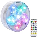NiceJoy LED-Unterwasserlicht, Whirlpool-Leuchten wasserdicht, Blütenblattform-Whirlpool-Tauchlampe mit Fernbedienung, für Lazy Spa, Pool, Fischtank, Aquarium (Keine Batterie)