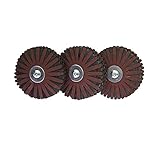 Polierbürste,Nylon BüRste 3 Teile Wellenmontierte Emery Draht Schleifscheibe Radial Schleifmittel Polierbürste for Holz Unregelmäßige Oberfläche (Grit : P120)