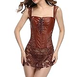 Punk Korsett Leder Shapewear Damen Shaping Body Shaper Bauchweg Formender Mieder Body Ganzkörper Bodysuit Damen Bauchweg Body Shaper Taillenformer Figurformender Body