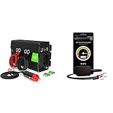 Green Cell® 300W/600W 12V auf 230V Reiner Sinus Volt kfz Spannungswandler Wechselrichter & Battery-Guard Bluetooth-Batterieüberwachung via App | Zum Einsatz im Auto, Schwarz, 40x25x20