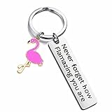 Ruluti Keychain Flamingo Keychain Vogel Liebhaber Schmuck Geschenk Sie Sind Für Familien-Tier-Liebhaber-Geschenk Für F