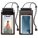 kiteri 2 Stück wasserdichte Handyhülle Handytasche zum Umhängen für Schwimmen, 7 Zoll wasserdichte Beutel Baden für iPhone 11 12 Pro Max/12/XS Max/X, Samsung Galaxy S21/S20 FE/A12 & Mehr Transp