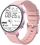 Gesundheits Smartwatch Bluetooth 1.28 Zoll HD Voller Touch Screen Fitness Tracker mit Herzfrequenz IP68 Wasserdicht Kalorien Schrittzähler Pulsuhr Musiksteuerung Silikonb