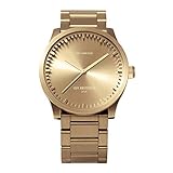 LEFF Amsterdam S42 Tube Herrenuhr Gehäuse aus Messing Armband aus Edelstahl LT72103