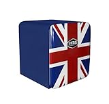 Vintage Industries ~ Mini Retro-Kühlschrank Miami 2018 Union Jack | Mini-Bar 50er Jahre Look | Größe: 50cm & 48l Volumen | höhenverstellbarer Tisch-Kühlschrank mit manueller Temperatureinstellung