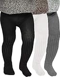 Tiny One Strumpfhosen Baby | Kleinkind | 3er Set | Strickstrumpfhosen | Unisex | Mädchen | Jungen | Bio Baumwolle | GOTS | 0 - 18 Monate, Variante:Unifarben - Set 1, Größe:50-56 | 0-2 M
