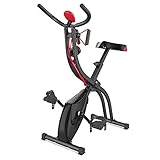 VITALmaxx Heimtrainer Fitness Bike mit magnetischer Bremse und Expanderbändern | Effektives Ganzkörpertraining, Trainingscomputer mit Display | Sichere, robuste Konstruktion, bequemer G