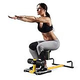 GYMAX Sissy Squat Kniebeugentrainer verstellbar & rollbar, multifunktionales Trainingsgerät, Beintrainer mit Schutzpolster, bis 120 kg belastbar, 102 x 58 x 77 cm, für Bauch, Beine, Rück