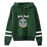 YANNI Unisex Slytherin Hoodie,H-arry Potter Anime 3D Print Pullover Hoodies Cosplay Sweatshirt Für Männer Und Frauen-Grün M