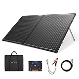 ATEM POWER 200W monokristallines Solarpanel faltbar – Tragbarer Solarkoffer leicht ohne Glas, 20A MPPT Controller mit USB-Ausgang, eingebauter Ständer für 12V Batterien, RV Camping Pow