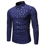 Hemd Herren Langarm Regular Fit Stehkragen Herrenhemd Hemd Herren Skim Fit Streifen Henley Shirt Hemd Herren Comfort Fit Classic Strand Freizeithemd Herren Arbeitshemd Sommer Business Shirt Top