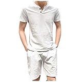 TTlove Herren Trainingsanzug Hemd Hose Jogginganzug Sportanzug Freizeitanzug Hausanzug Sommer Freizeit Baumwolle Gemütlich Kurzarm T-Shirt Hose Set Herren Hemd & S