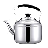 HMEI Edelstahl-Tee-Kessel - Stove Top Whistle Teekanne, Ergonomischer Hitzbeständige Griff, Große Kapazitäts-Teekanne 8L / 10L (Farbe : Silver, Größe : 10L)