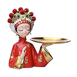 Baoblaze Moderne Statue Aufbewahrungstablett Schlüsselhalter Figurine Platte Home Schlafzimmer Dekoration Hochzeit Ornament - 25x24cm mit H