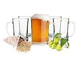 Sendez 6 Biergläser Set 0,5L Bierseidel Bierkrüge Bierglas Bierkrug mit Henkel Bier Pils G