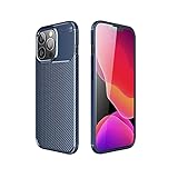 Entworfen für iPhone 13 Pro Max-Hülle, schmal, dünn, weiches TPU [militärische Qualität, Falltest], stoßfest, robust, Karbonfaser-Muster, Schutzhülle für Jungen und Herren, stilvolle Handyhülle (blau)