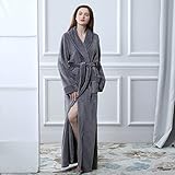 AUBERSIT Herbst und Winter Flanell-Nähte Nachthemd, Lange Männer und Frauen Paare Pyjamas Badezimmer,grau,M