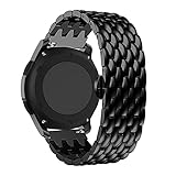 WWXFCA. Uhrenarmband für Samsung-Gang S3 Frontier/Classic Smart Watchstrap Edelstahl 22mm Uhrenband für Galaxy Watch 46mm Accessorie (Band Color : Black, Band Width : Amazfit Stratos 2 2S)