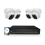 Reolink 5MP Überwachungskamera Set Outdoor, 4X 5MP PoE IP Dome Kamera Überwachung Aussen und 8CH 2TB HDD NVR für 24/7 Videoüberwachung, Audioaufzeichnung, Bewegungsmelder, Nachtsicht, RLK8-520D4-5M
