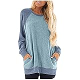 OVERDOSE Mode Damen Frauen Rundhals Lange Hülsen Spleiß Blusen Oberseiten Kleidung T-Shirt Tops Pullover Blusentops Sommer Oberteile Frauen Casual Sportwear S