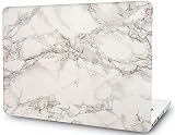 Weißer Marmor Hülle Kompatibel mit MacBook Pro 15 Zoll/15,5 Zoll(Ältere Version 2015 2014 2013 2012 Release A1398),LYMGG Ultra Dünn Plastic Hartschale Hülle,Weißer 1