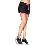 CtopoGo 2 in 1 Damen Laufshorts Yoga Gym Sport Shorts Atmungsaktiv Fitnessshose Outdoor Sporthose Traning