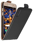 mumbi Echt Leder Flip Case kompatibel mit Samsung Galaxy A3 2017 Hülle Leder Tasche Case Wallet, schwarz - 4.7 Z