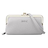 Larber Kleine Crossbody Tasche Handy - Tasche Brieftasche mit Credit Card Slots für Frauen, Damen Handy-Umhängetasche,Passt Handy unter 6,5(Grey)