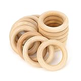 RUBY Holzring, Holzring Hölzern für Basteln DIY Handwerk Ring Anhänger und Anschlussstück Schmuck Machen Spielzeug Personenling Rassel Spielzeug 20 Stück (Ø 55mm)