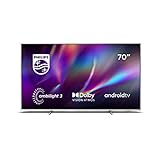 Philips TV Ambilight 70PUS8505/12 70-Zoll LED TV (4K UHD, P5 Perfect Picture Engine, Dolby Vision, Dolby Atmos, HDR 10+, Sprachassistent, Android TV) Hellsilber [Modelljahr 2020]
