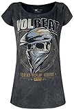 Volbeat Bandana Skull Frauen T-Shirt grau S 100% Baumwolle Band-Merch, B