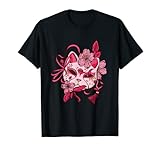 Vaporwave Kirschblüte Japan Katze Kitsune Pastel Goth T-S