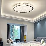 LED Kristall Deckenleuchte, 24W Kristall-Kronleuchter Dimmbar Mit Fernbedienung 3000K-6000K, K9 Crystal Runde Pendelleuchte, Leuchte Für Wohnzimmer, Esszimmer, Schlafzimmer, Lounge (Ø40CM)