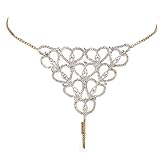 Fltaheroo Modische sexy Körperkette mit Aussparungen, Unterwäsche, Accessoires, Kristall, Damen-Bikini-Schmuck, goldfarb