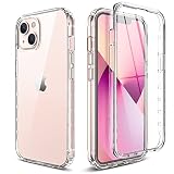 Switdo Crystal Clear für iPhone 13 Hülle 6,1 Zoll,360 Grad Ganzkörper Schutzhülle, Handyhülle mit eingebautem Anti-Kratzer Displayschutz，[Anti Gelb] Handyhülle für iPhone 13 (Clear)