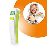 AGU Kontaktloser Infrarot Thermometer Giraffe - Genauer Fieberthermometer Kontaktlos - Sensor deutsches Design - Berührungsloses Infrarot Thermometer für Erwachsene und Kinder - Baby Thermometer S