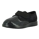 Florett Zürich 60811-60 Unisex-Erwachsene Damen Herren Hausschuhe, Therapieschuhe, Verbandsschuhe Schwarz, EU Größe 36