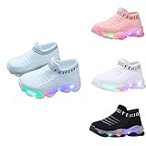 Happystar Unisex Kinder LED Licht Sneaker Jungen und Mädchen Leuchtende Schuhe Baby Outdoor LED-blinkende Anti-Rutsch Sportschuhe Atmungsaktiv Leicht Laufschuhe Mesh Freizeit Schuhe für 1-6 J