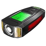 FuMeiJiaJiaJu Fahrrad Scheinwerfer USB Wiederaufladbare Fahrrad Front Super Bright Light Alarm 5 Modi Sound Alarm Tachometer Kalorienzähler Mountainbike licht für Radfahren LCD-Display
