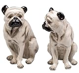 aubaho Mops Paar Porzellan Hund Figur Skulptur Porzellanfigur Dekoration im Antik-S