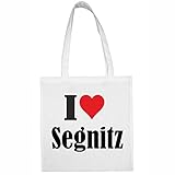 Reifen-Markt Tasche I Love Segnitz Größe 38x42 Farbe Weiss Druck Schw