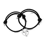 Gergxi Pärchen-Armband, schönes Magnetarmband, Charm-Armband mit Delfin-Anhänger, Schmuck, Dekoration, Geschenk für Paare, Damen, Herren, Teenager, schwarz + schw