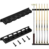 2 Stücke Billard 6 Queue Rack, Wand Befestigte Pool Stock Halter mit Eva Queue Clip, Kunststoff Billard Pool Billard Queue Zubehör für Spielzimmer Pool Bars Clubs Billiard Sp