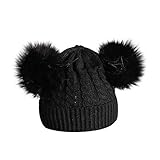 Niunu Kinder Wintermütze Babymütze Kinder Baby Beanie Mütze Mütze Set Warme Strickmütze Wintermütze Warme Winter Strickmütze Cap Strick Dicke Skimütze 3-15 J