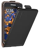 mumbi Echt Leder Flip Case kompatibel mit Samsung Galaxy S5 / S5 Neo Hülle Leder Tasche Case Wallet, schw