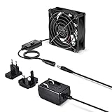 ELUTENG 80mm Lüfter 12v Netzteil PC Lüfter 3 Geschwindigkeiten,DC Ventilator 12V 1A Gehäuselüfter Lüfter kompatibel mit Computer / PS4 / TV Box/AV Schrank/Router MEHRWEG